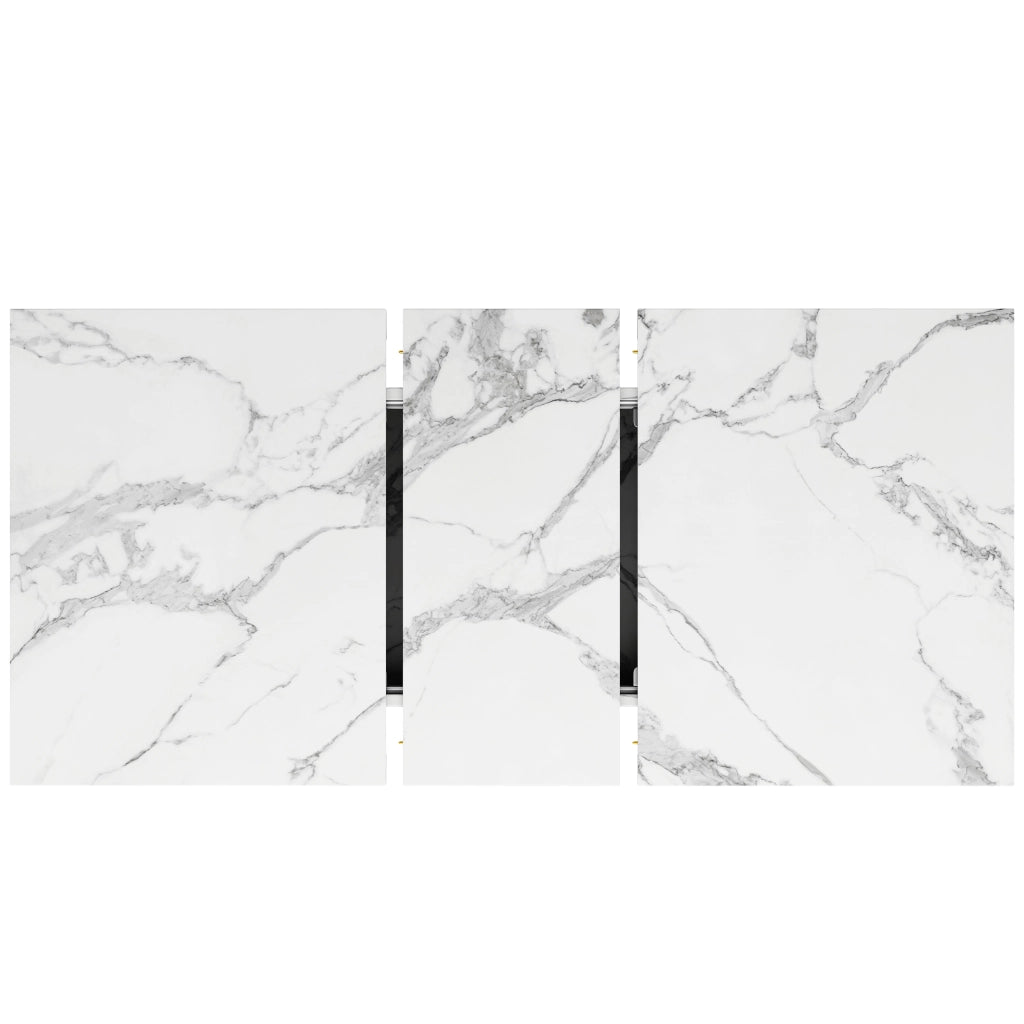 TAVOLO Allungabile 120/160x80x76 cm Bianco MDF e Metallo