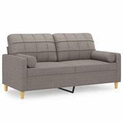 Divano | Divano da soggiorno | Sofa a 2 Posti con Cuscini Tortora 140 cm in Tessuto