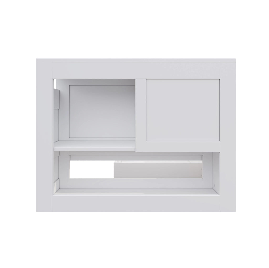 Letto per bambini 90x200 cm con cassetto; contenitore e comodino; MDF bianco