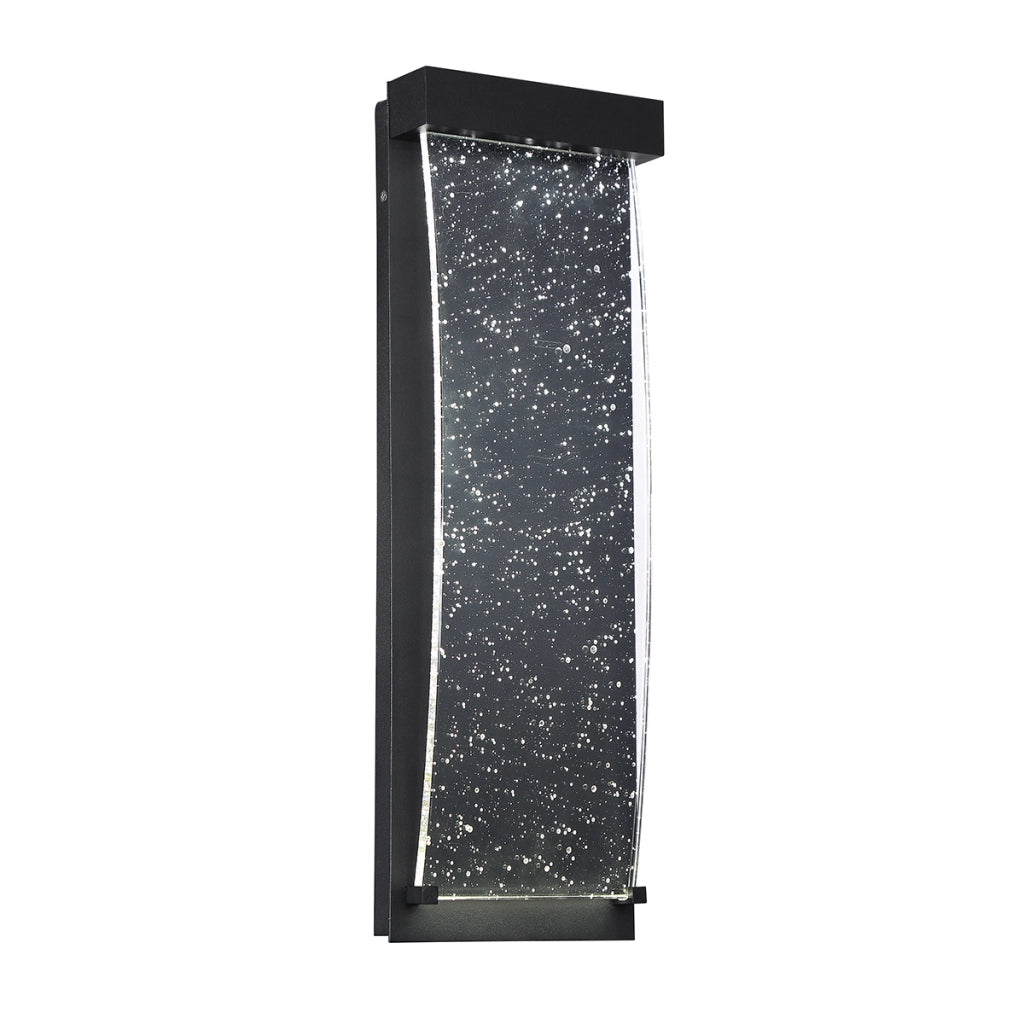 Applique esterna Kabo nera vetro granulato LED 6W IP44 Quintiesse