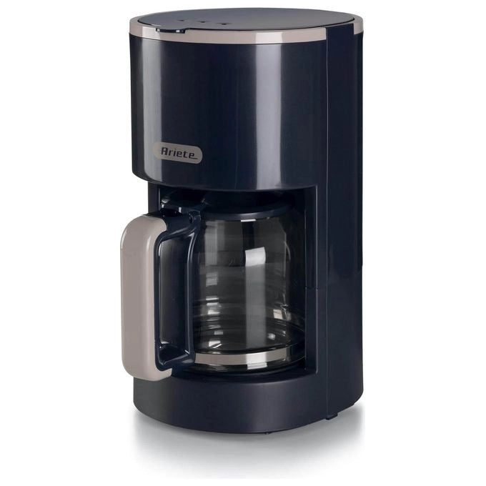Ariete 1394 Macchina Caffè Filtro Breakfast, Macchina per caffè americano, Capacità 12 tazze, Finestra livello acqua, Indicatore luminoso di accensione, Filtro e portafiltro lavabili, Dispositivo antigoccia, Dark & Sahara Grey