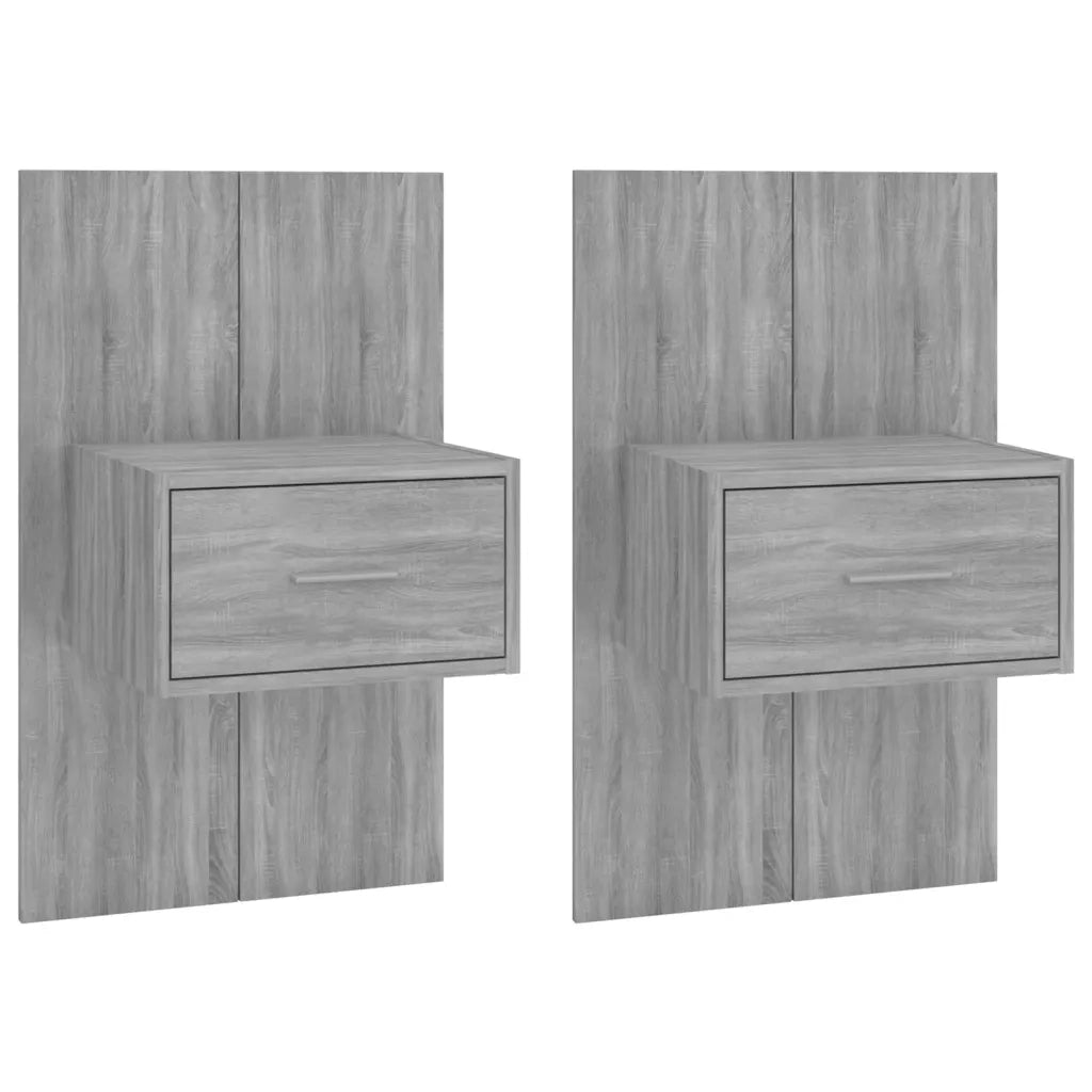 Comodini a Muro 2 pz Grigio Sonoma cod mxl 50123