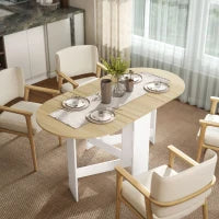 Tavolo da Pranzo Pieghevole di Forma Ovale in Stile Moderno 163x80x75 cm LEgno Naturale