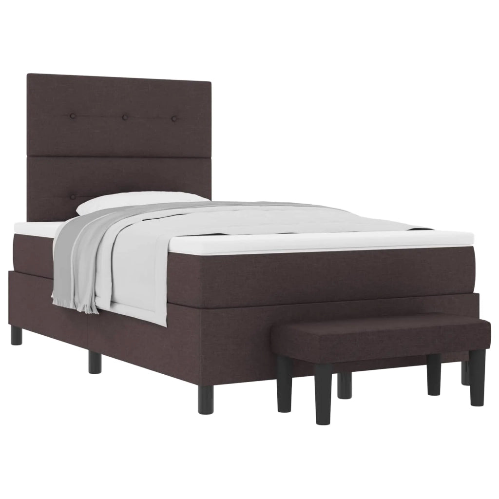 Letto a molle con cuscino Marrone Scuro 120 x 200 cm Tessuto 3344061