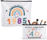 Regali per il 40esimo compleanno di una donna, 2 set di borse da toeletta, borsa cosmetica impermeabile per donna per il 40esimo compleanno, borse per il trucco per donna per il 40esimo compleanno