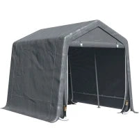 Tenda Garage 2.4x2m per Veicoli e Biciclette in Metallo e Tessuto PE, Grigio Scuro