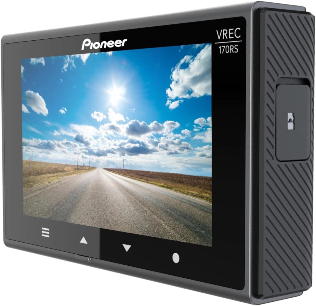 VREC-170RS Telecamera da cruscotto: telecamera frontale con registrazione Full HD, grandangolo a 170°, localizzazione GPS, monitoraggio del parcheggio, display LCD da 3", controllo tramite app