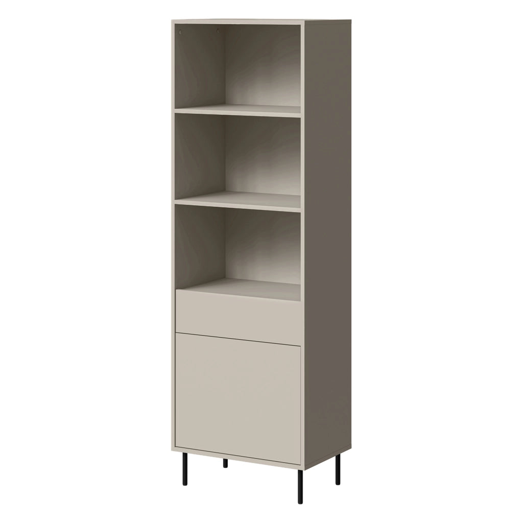 Biblioteca Pioraco, Libreria un Cassetto, 60x39x184h cm Beige