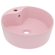 Lavandino-Lavello con Troppopieno Rosa Opaco 36x13 cm in Ceramica