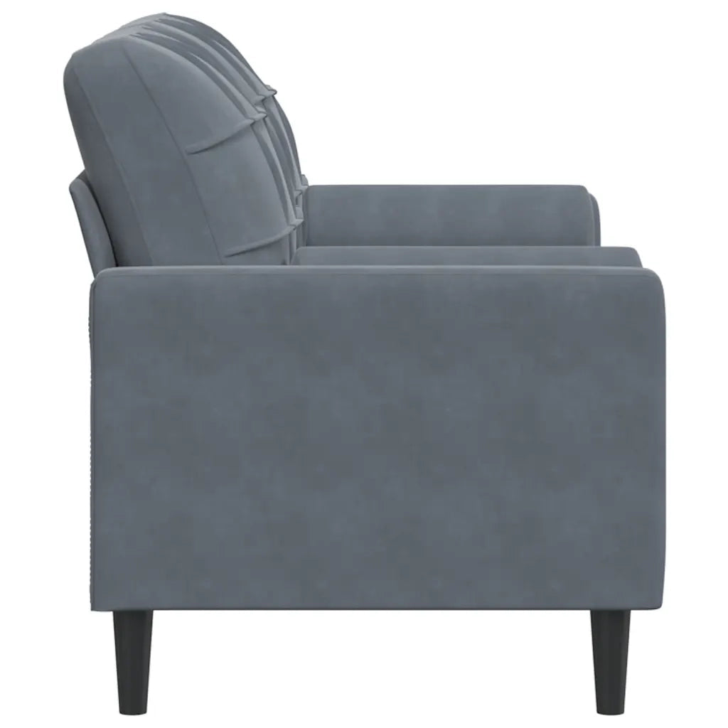 Divano a 2 Posti con Cuscini Grigio Scuro 140 cm in Velluto 3278220