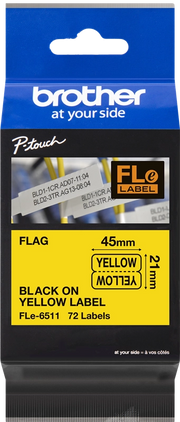 Brother FLE-6511 nastro per etichettatrice Nero su giallo