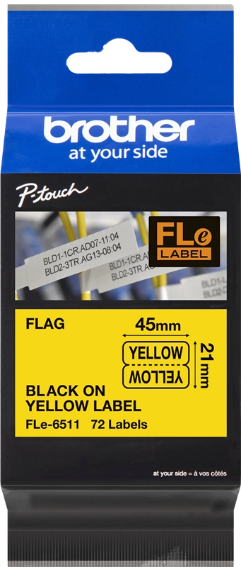 Brother FLE-6511 nastro per etichettatrice Nero su giallo