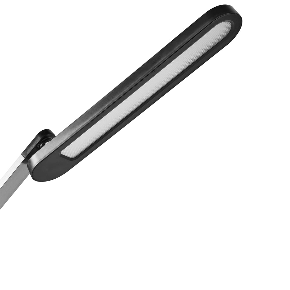 Lampada da scrivania moderna per ufficio domestico 3 modalità di temperatura Dimmer continuo Caricatore wireless Paralume regolabile Materiale sintetico Nero