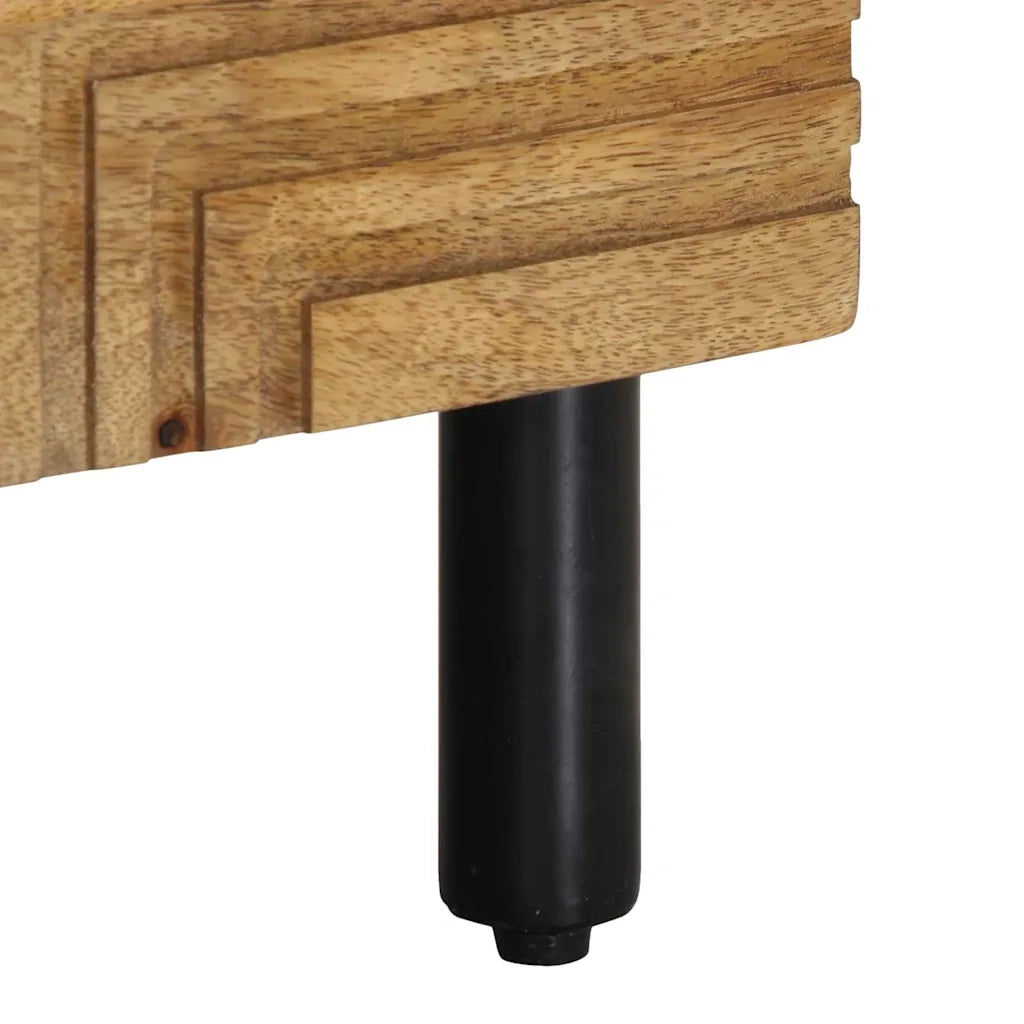 vidaXL Comodino Marrone 50x33x60 cm in Legno Massello di Mango