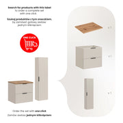Set mobili bagno 60 cm con piano e Szafką wysoką Adel Cashmere 60 cm