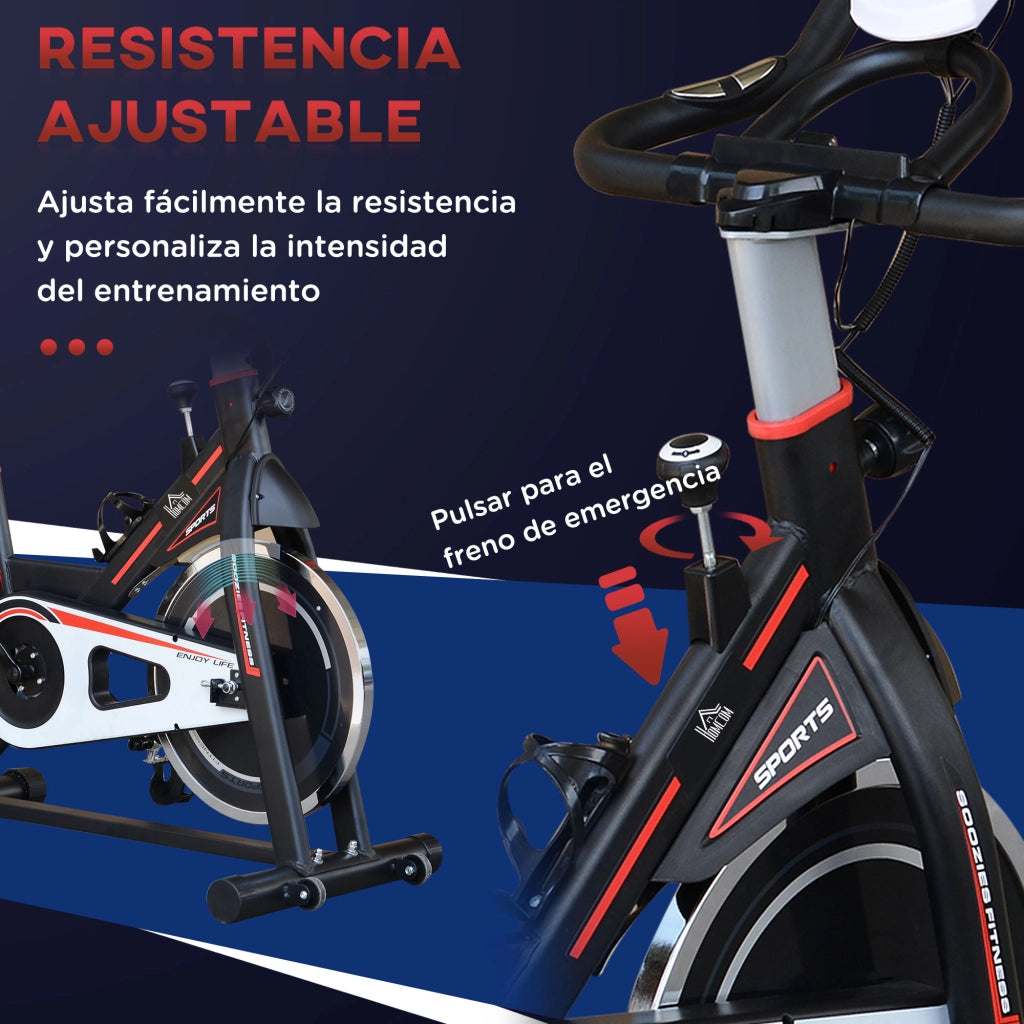 Bicicletta Statica con Volano 8 kg LCD Pulsimetro Sella e Manubrio Regolabili ¨C zephmum ¨C 103x48x115 cm Nero