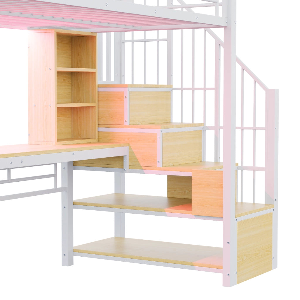 LETTO A CASTELLO multifunzione con scrivania 90 x 200 cm bianco