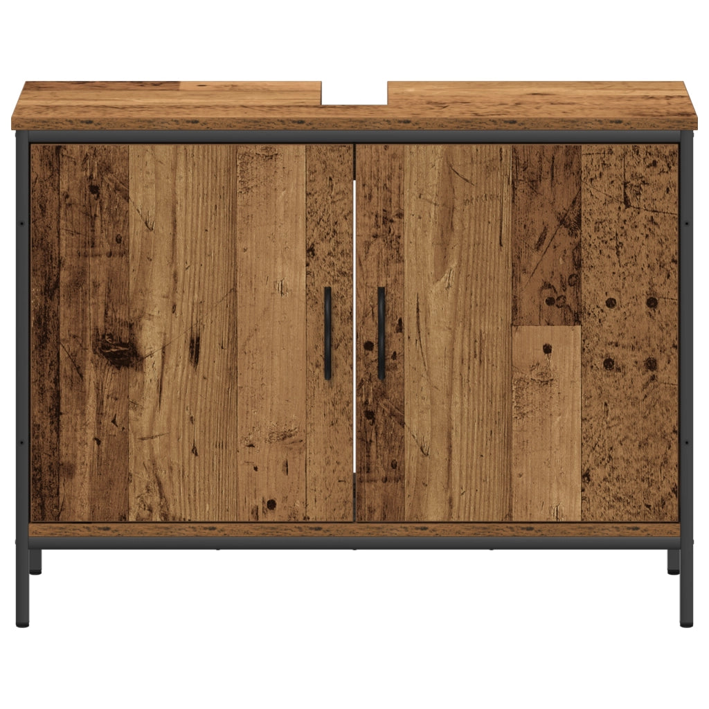 Set di Mobili da Bagno in 4 Pezzi Legno Antico