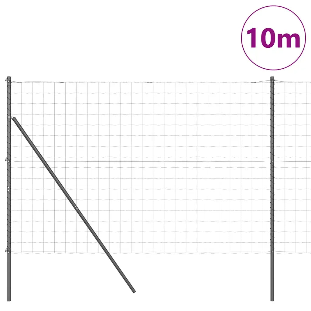 Recinzione con Posto Grigio 1,6 x 10 m Acciaio e PVC 3350400