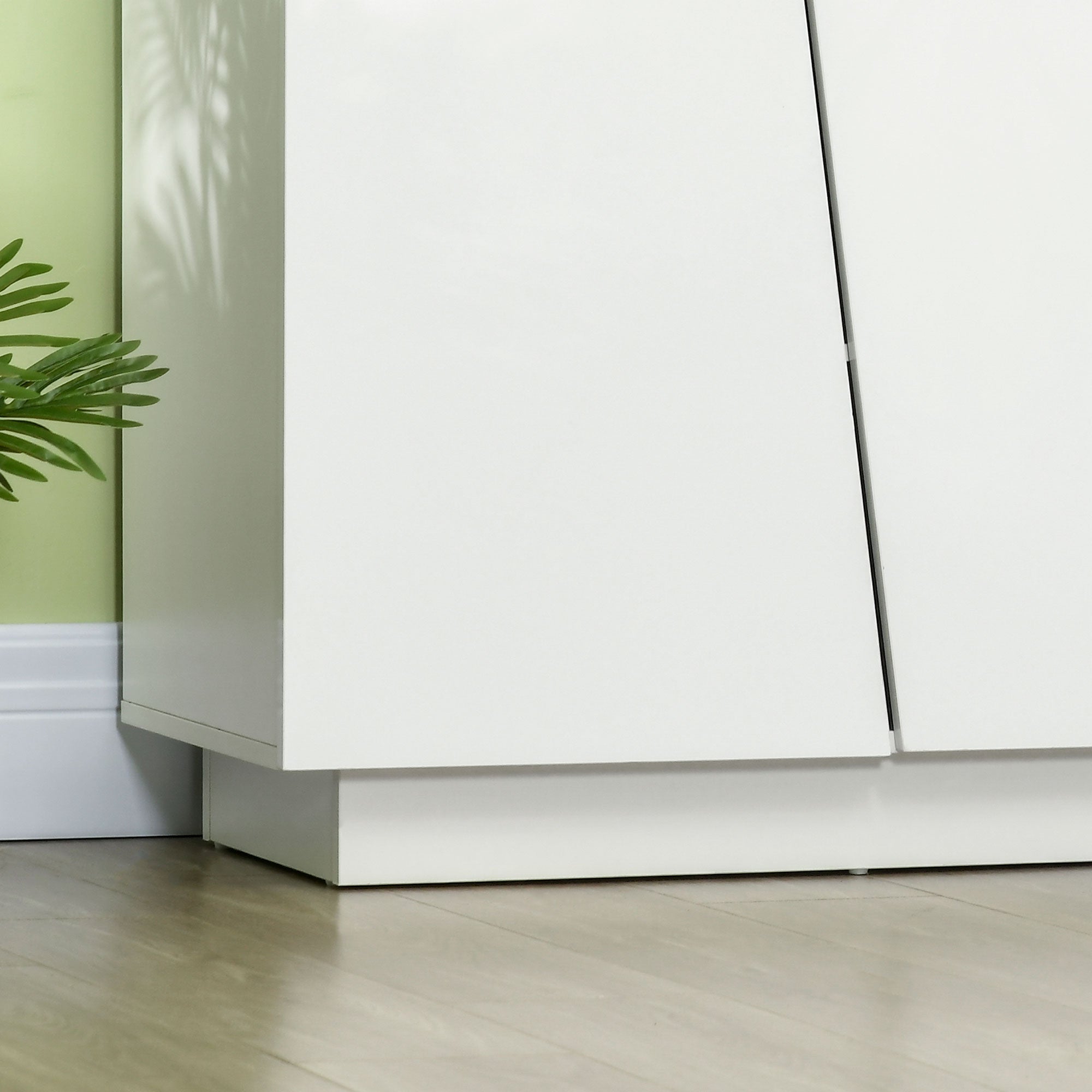 Mobile Multiuso 4 Ante 150x40x88 cm in Truciolato Bianco