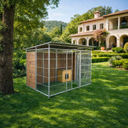 Box per cani coperto retro e 1 metro laterale in legno zincato a caldo da 300x200xh180 cm