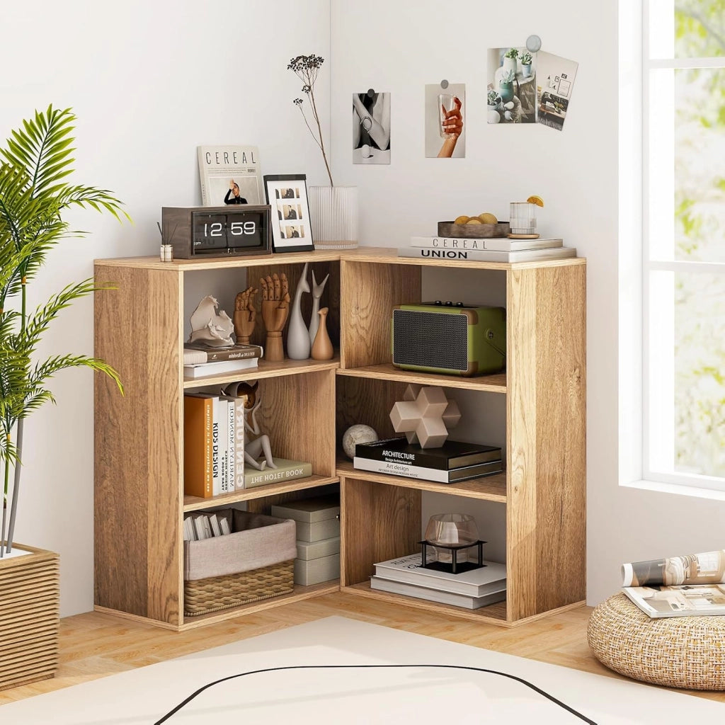 Libreria a 3 livelli con 3 scomparti aperti e kit antiribaltamento, 84 x 29,5 x 83,5 cm, mobile per soggiorno, camera da letto