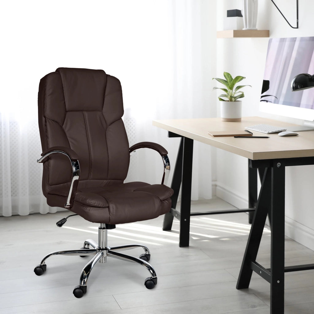 Poltrona ufficio XXL Xanthos in similpelle marrone