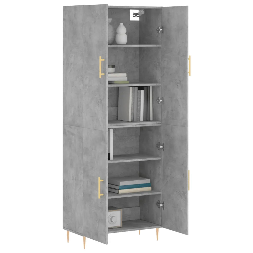 Credenza Grigio Cemento 69,5x34x180 cm in Legno Multistrato 3195671