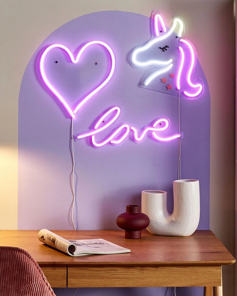 Set di 3 luci LED al neon a batterie multicolore soggiorno camera da letto cameretta