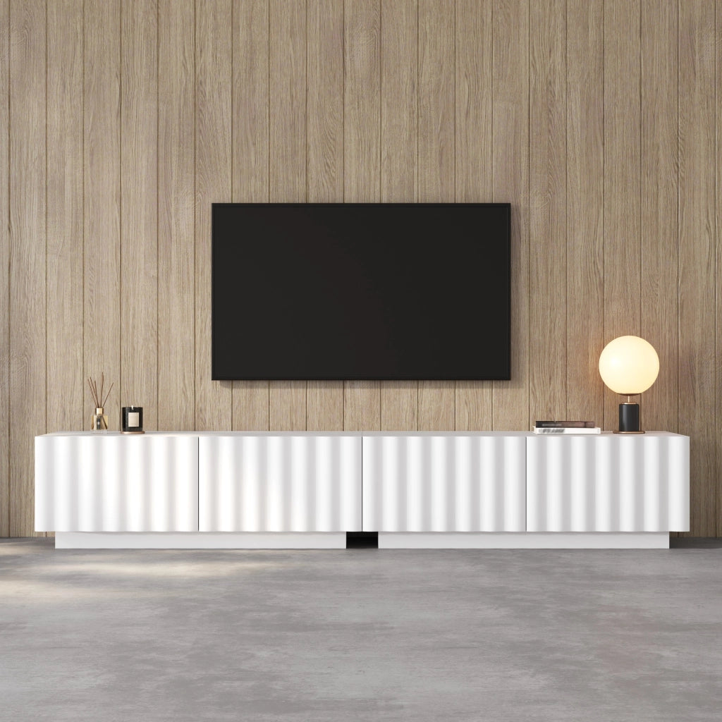 TV-Schrank bianco in MDF e truciolare 200 x cm
