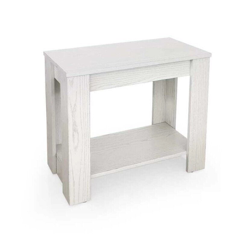 TAVOLINO DA CAFFÈ IN LEGNO 60X30X50CM  COLORE BIANCO