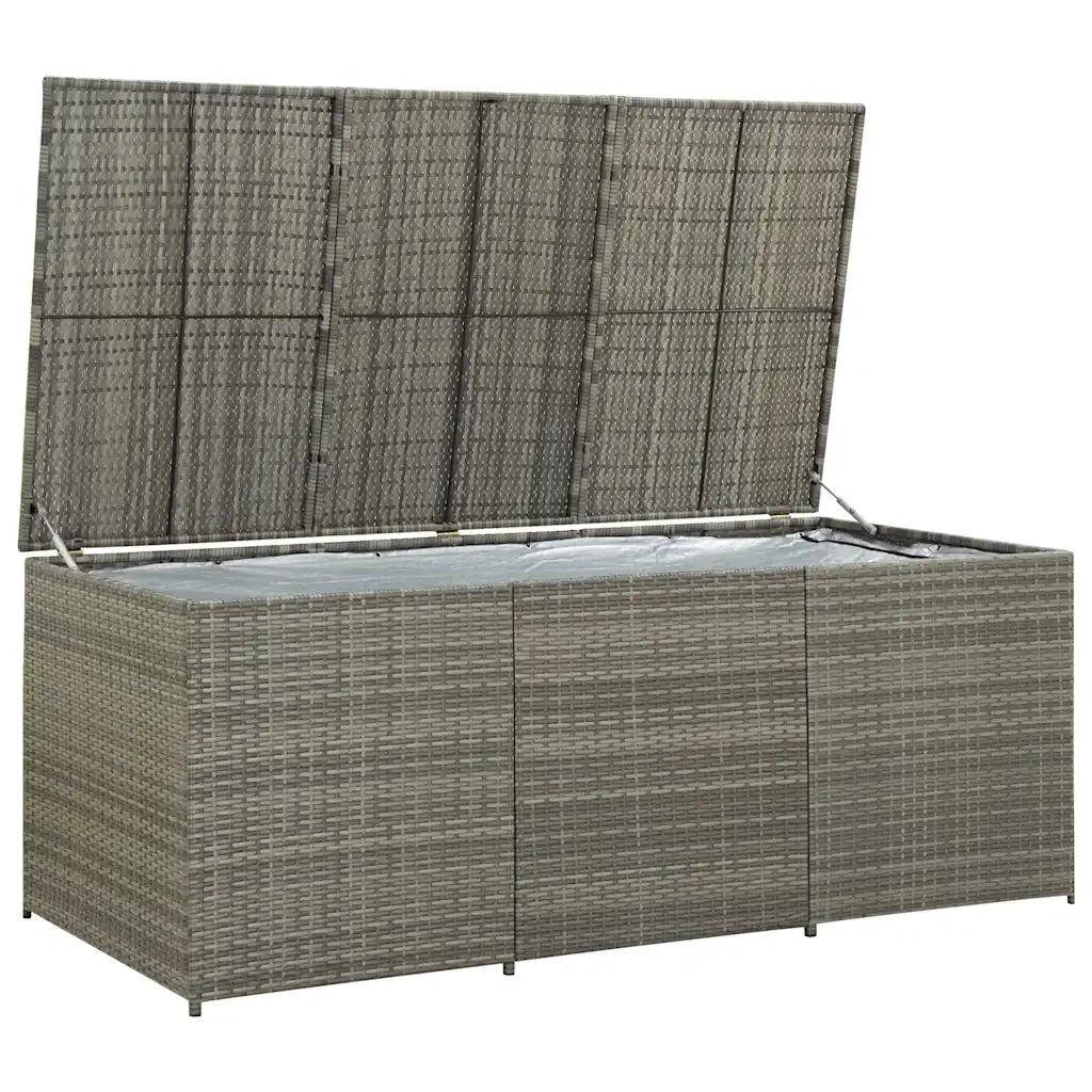 Baule da Giardino in Polyrattan 180x90x70 cm Grigio CFW4681175