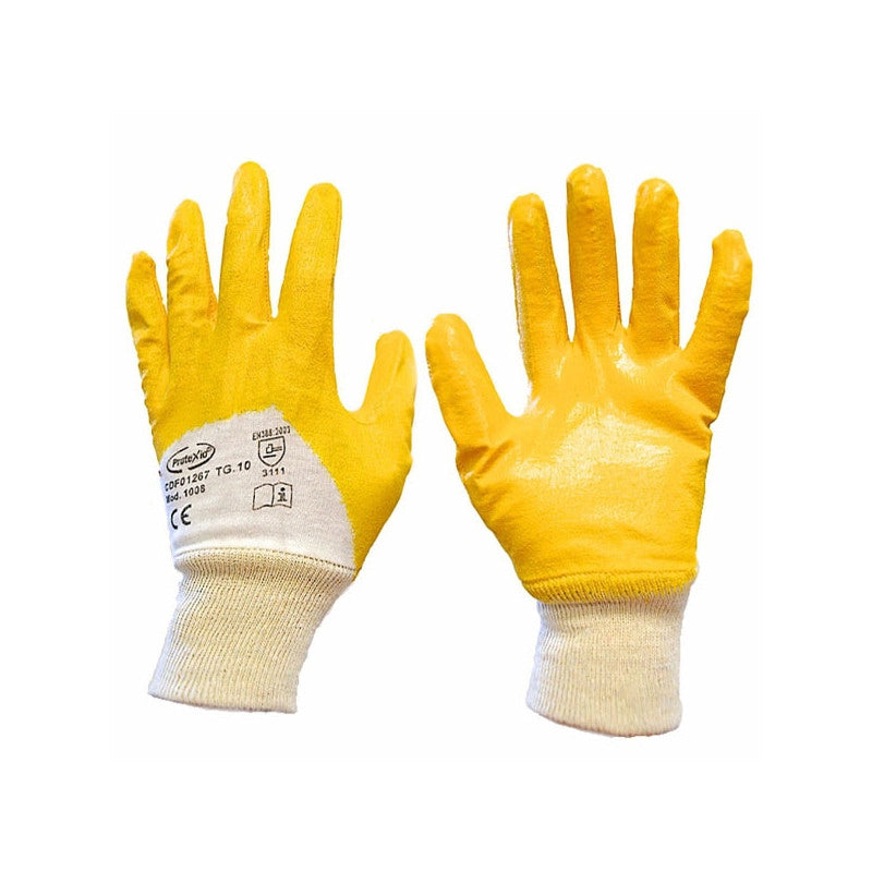 Guanti Nitrile Gialli Polsino 10 Protexio 01267