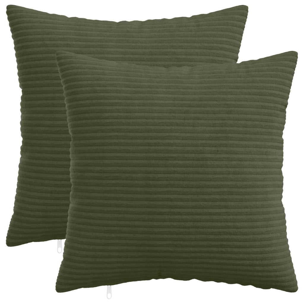 Federa 2 pcs HEERLEN Verde 45 x 45 cm corduroy 910417
