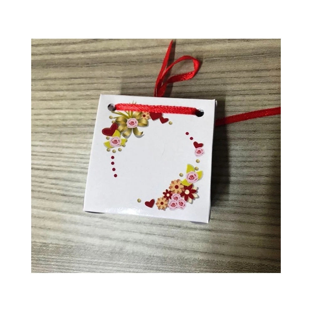 Trade Shop - Set 24 Bomboniera Scatola Bianco Rosso Carta Lucida Portaconfetti Riso Matrimoni -