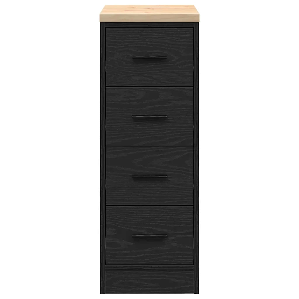 Mobile contenitore da garage 30 x 51 x 85 cm con robusto piano di lavoro design moderno in legno nero 02_0051378