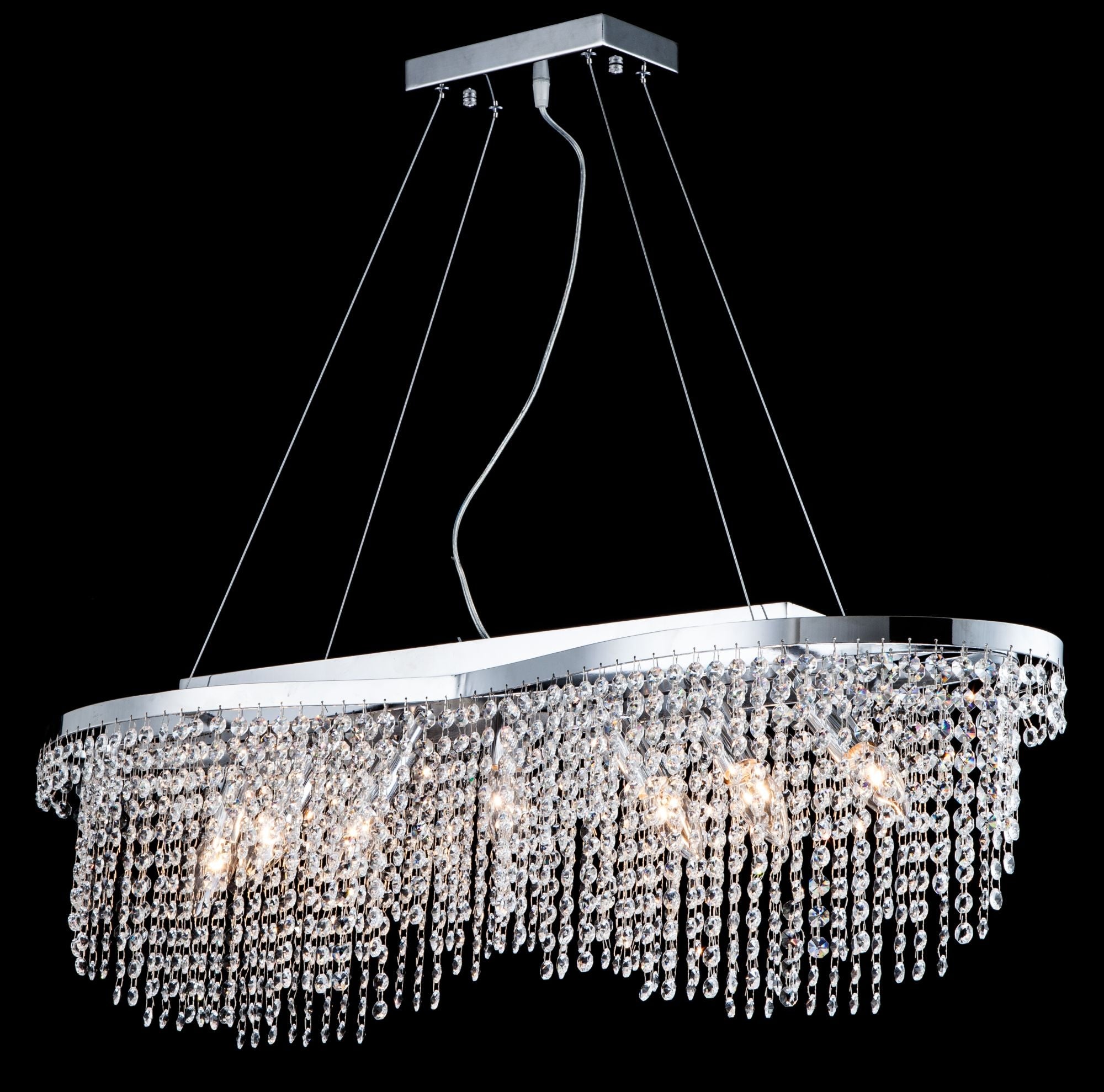 Lampadario Diamant Crystal in Metallo Toils Nickel