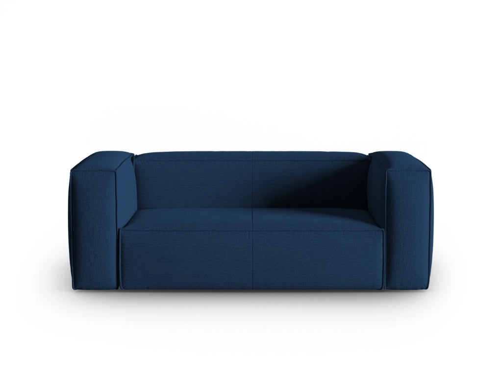 Cosmopolitan Design - Divano "Mackay" 2 posti in velluto strutturato blu scuro 