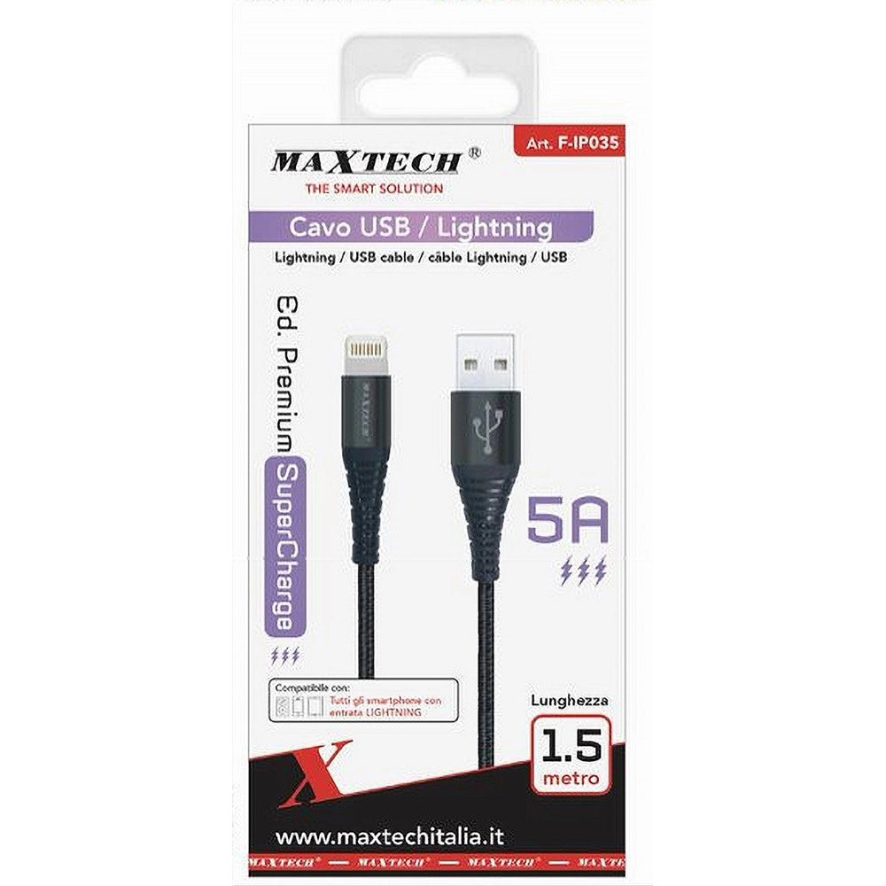 Trade Shop - Cavo Per Trasmissione Dati Ricarica Usb/lightning 5a 1.5 Mt Super Carica F-ip035 -