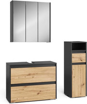 Set di mobili da bagno Majest, Antracite/Artisan, 3 parti
