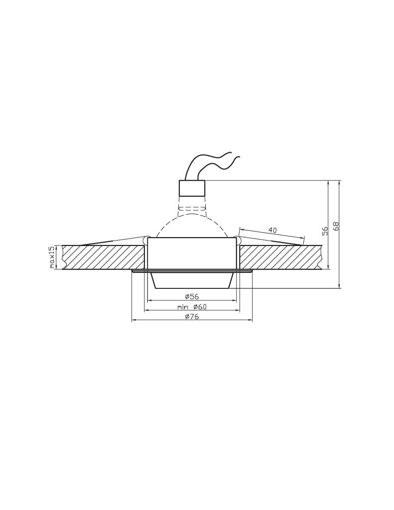 Faretto da incasso rotondo 1xMR16 nero satinato Candellux