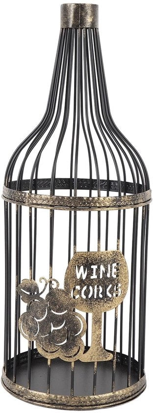Custodia per bottiglie metallica a forma di bottiglia - capacità 60 stoppini - decorazione rustica - ricordi di vino - regalo ideale - collezione stoppini di vino