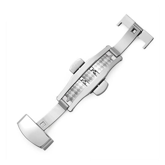 Chiusura Fissa in Acciaio Inossidabile - Cerniera di Sostituzione - 18 mm - Chiusura a Vela - Adatta per Cinture di Orologio in Pelle - Design Sostenibile - Cerniera di Orologio