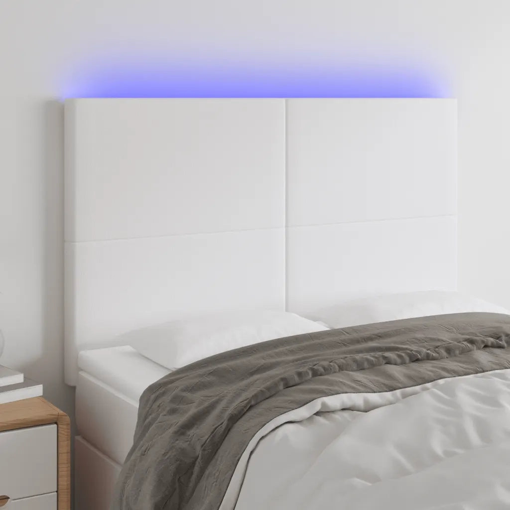 Testiera a LED-Testata con LED Bianco 144x5x118/128 cm in Similpelle 944737