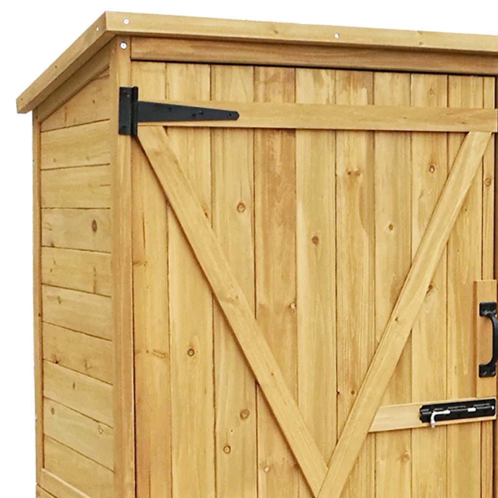 Armadio da giardino a 2 ante 1350x500x1540 mm legno di abete con tetto in bitume