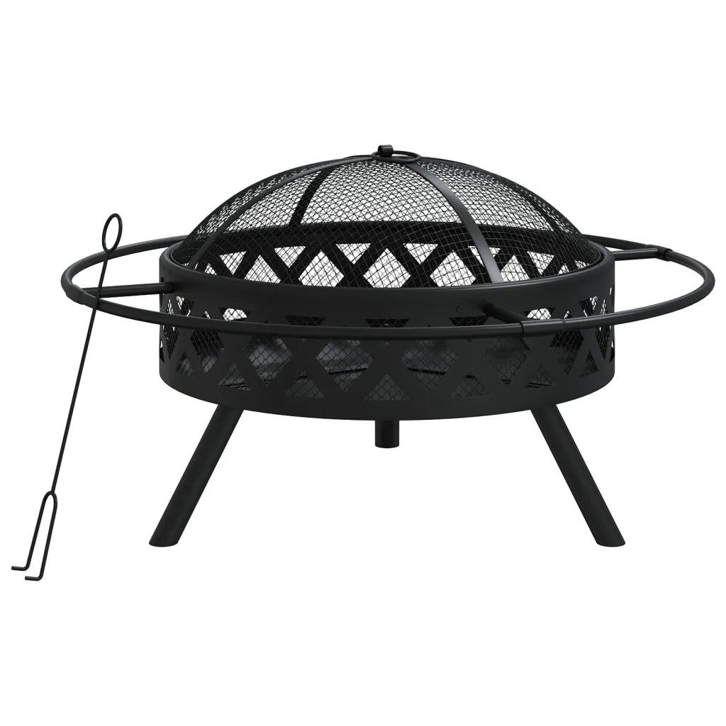 Braciere con Attizzatoio 70 cm XXL in Acciaio