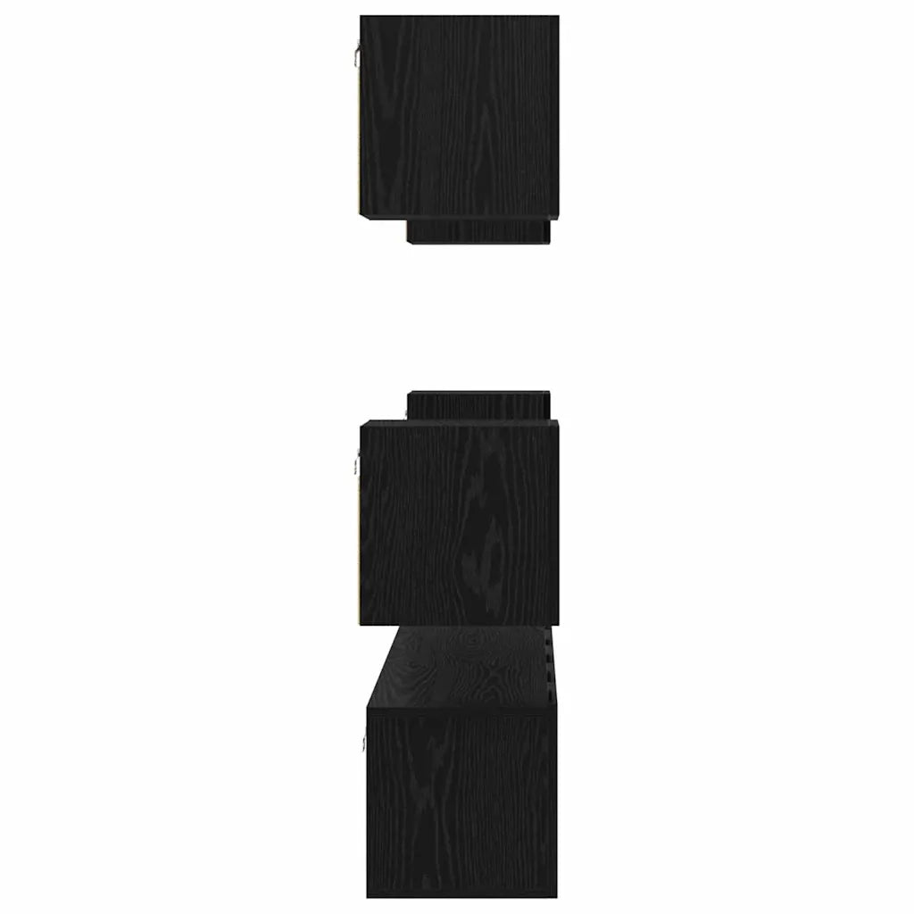 vidaXL Set mobile TV 7 pcs Rovere nero Media 180 x 30 x 30 cm