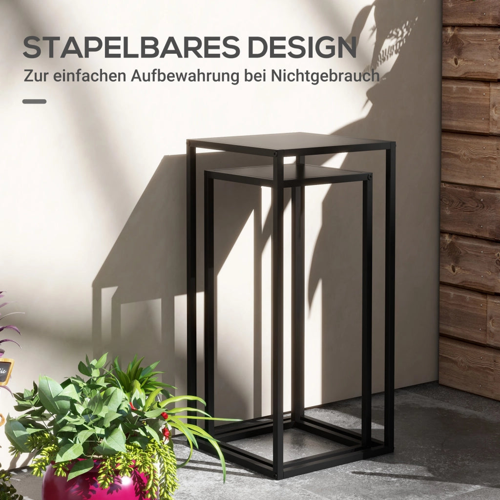 Tavolino con supporto per fiori ¨C zephmum ¨C nero, metallo, 58.5x65cm