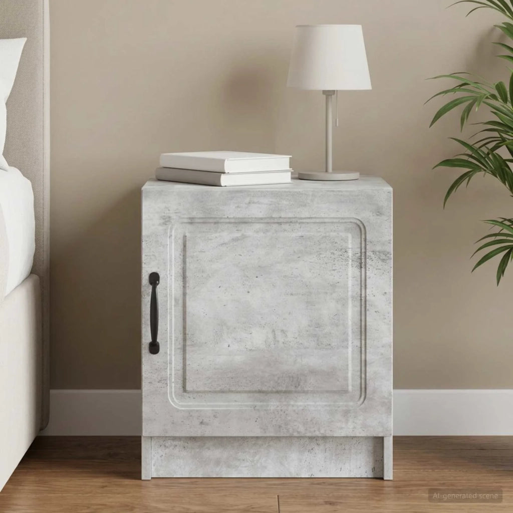 Armadio da Notte Grigio Cemento 43 x 34,5 x 47 cm 895721
