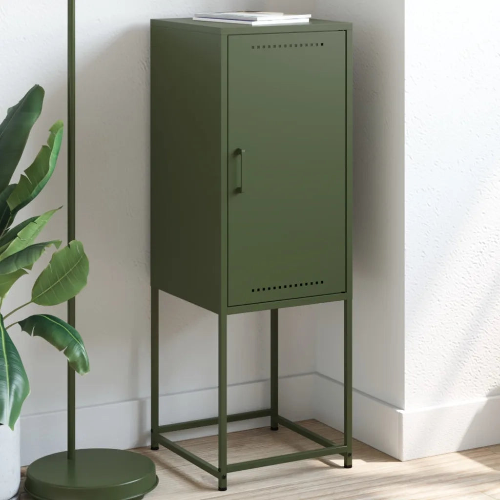 Credenza | Madia | Buffet da pranzo | Armadio da pranzo Verde Oliva 36x39x107 cm in Acciaio